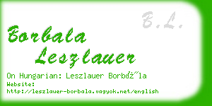 borbala leszlauer business card